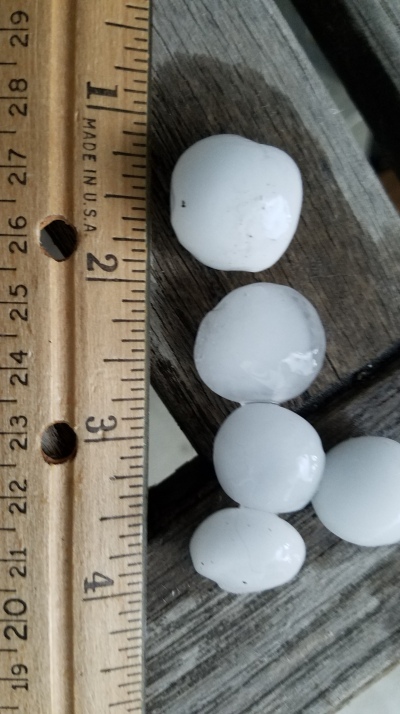 Hail With Size Scale Reference