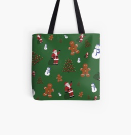 Green Christmas Goodies Tote Bag