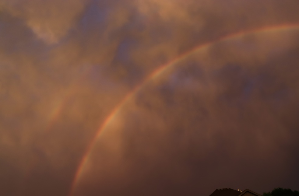 Double Rainbow In Clouds